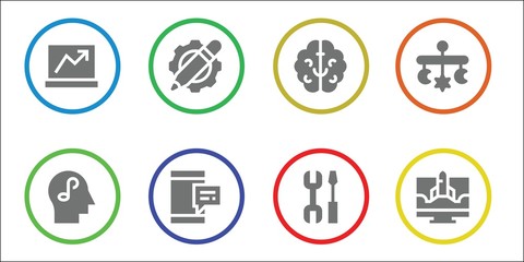 Fototapeta premium Modern Simple Set of smart Vector filled Icons