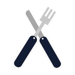 knife and fork kitchen on white background