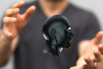 Mind, brain power and energy concept.