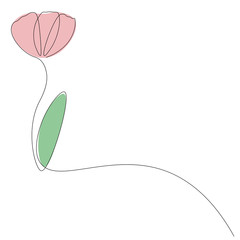 Tulips background lines drawing, vector illustration