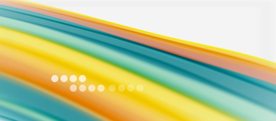 Wave lines abstract background, smooth silk design with rainbow style colors. Liquid fluid color waves. Vector Illustration