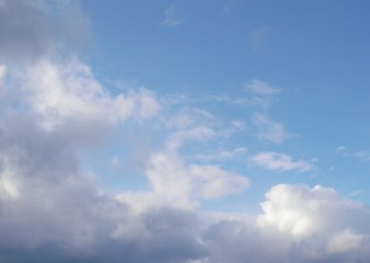  beautiful blue and gray background made of clear sky and small clouds