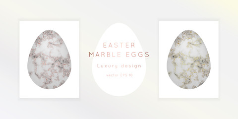 Easter Egg Marble and  Gold vector