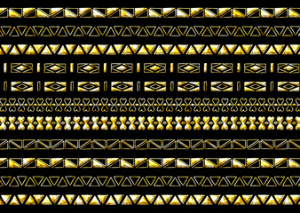 3d golden lace border pattern