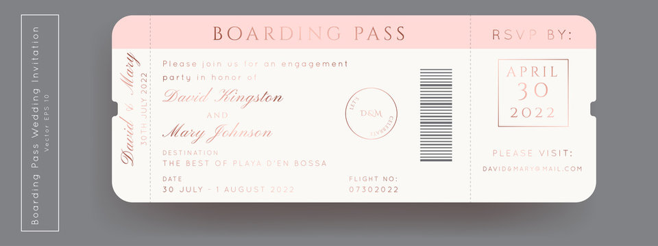 Destination Wedding Pass Vector