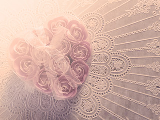 rose flower buds in heart form gift box for valentine's day love