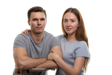 Portrait of a young couple of Europeans