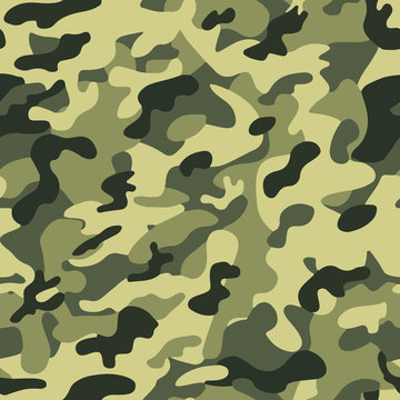 Texture military camouflage seamless pattern. Abstract army and hunting masking vector ornament. Fabric textile print template