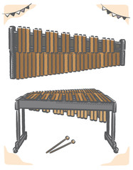 シロフォンのイラスト素材。