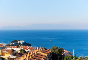 Beautiful view from city Kusadasi in Turkey