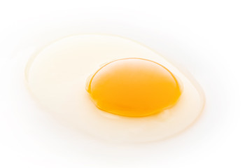 Raw egg on white background.  Fresh chicken raw egg image.