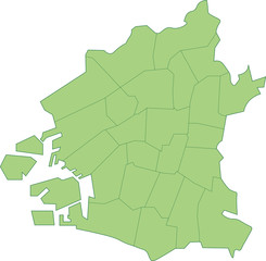 大阪市の地図_各区ごとに色を変えられます