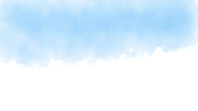 Watercolor drawing colored clouds. Blue brush strokes animation - template for design. Handmade - sketch. Hobbies for relaxation. 4K