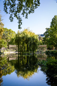 Corinthian colonnade in Parc Monceau, Paris, France