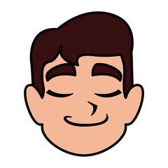 head of man smiling on white background