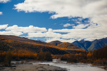 Fototapeta na wymiar The autumn of Kolyma... The Far East of Russia. The city of Magadan.