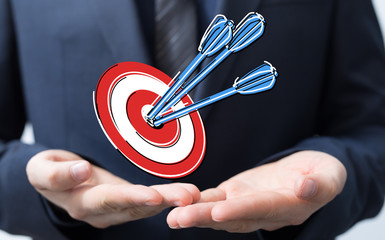 Marketing And Communication Success Concept dart.