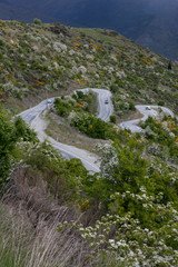 Crown range road. Highlands. New Zealand. Hairpin bend