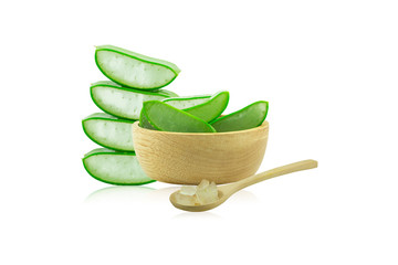 Aloe vera fresh isolated on white background.a very useful herbal medicine for skin care and hair care.