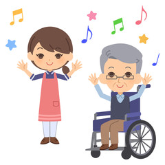 介護体操　女性　年配男性