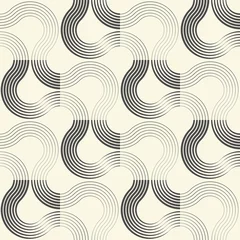 Tafelkleed Naadloze circulaire sieraad. Abstracte Monochrome Achtergrond © radharamana