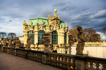 Baroque palace and park complex Zwinger in Dresden, Saxony, Germany. November 2019