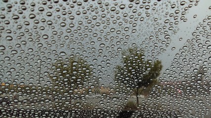 Rain on windshield