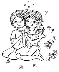 cute girl, young, hiding behind a tree