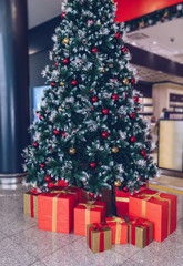 decorated christmas tree and presents