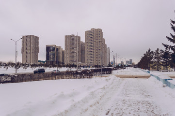 Fototapeta premium winter at Nur Sultan