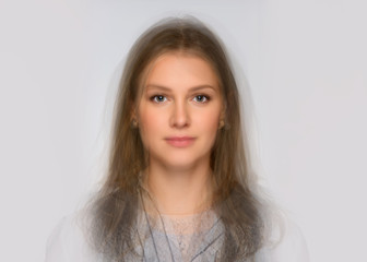 Fototapeta premium identity - average face of a woman in one picture
