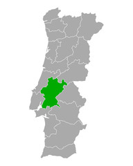Karte von Santarem in Portugal