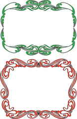 Vector drawings of ornamental frames in vintage style