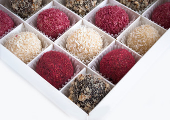 assorted energy balls in a box