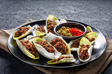 low-carb Ground Beef and green olives Endive