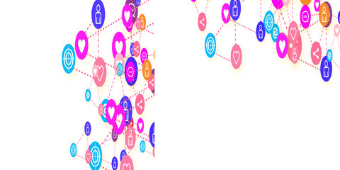 Social media marketing, Communication concept.