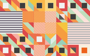Fototapeta premium Creative pattern with colorful shapes, illustration