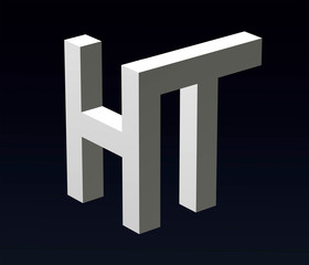 Font stylization of letters J, and X, B, E, A, D, font composition of the logo. 3D rendering.