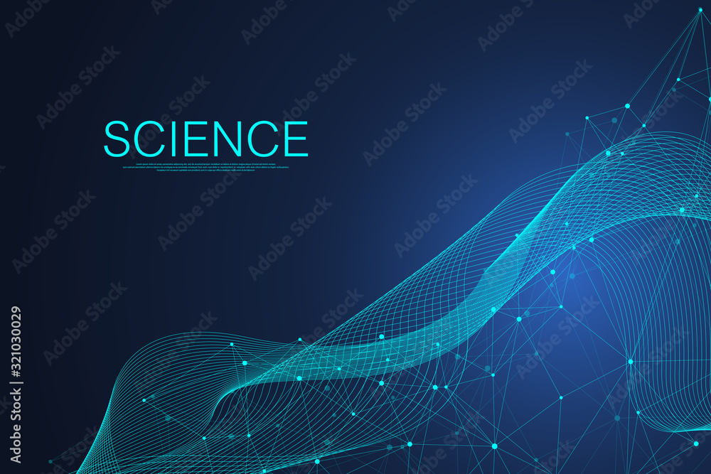 Leinwandbilder Abstract plexus background with connected lines and dots. Plexus geometric effect. Digital data visualization. Futuristic technology style low-poly element for design. Vector illustration.