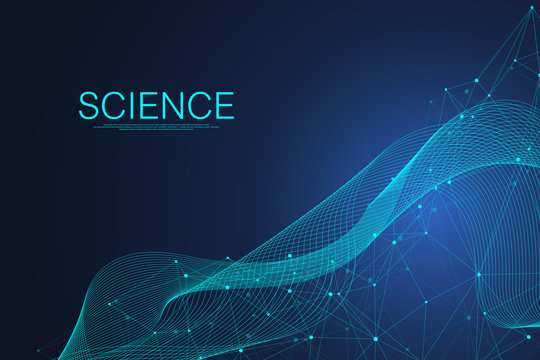 Abstract plexus background with connected lines and dots. Plexus geometric effect. Digital data visualization. Futuristic technology style low-poly element for design. Vector illustration.