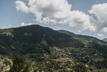 Mountain landscape on a Sunny summer day in the Caucasus,