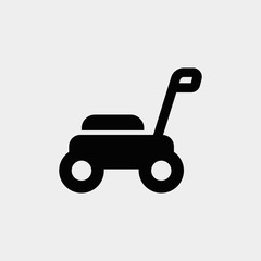 lawnmower icon vector illustration and symbol for website and graphic design