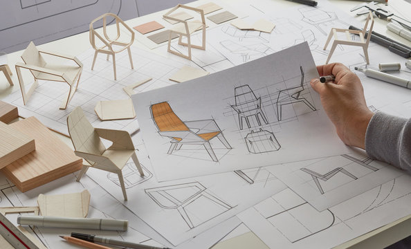 Armchair Sketch. Hand Drawn Chair. Vector Furniture Illustration. Mid  Century Modern Interior Design Stock Vector - Illustration of draft,  century: 114347467