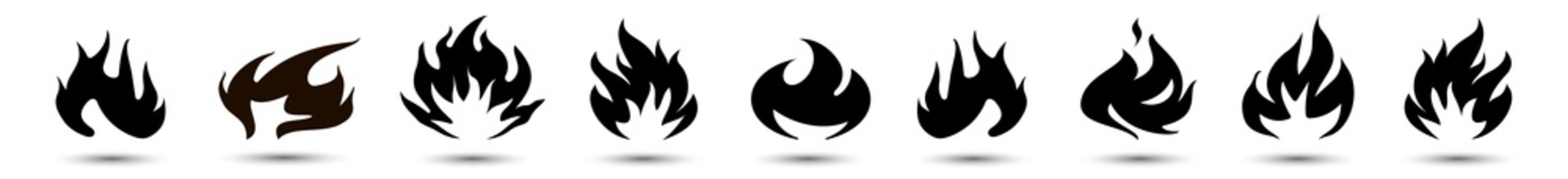 Fire icon vector set isolated on white background. Fire flame icons exclusive collection .