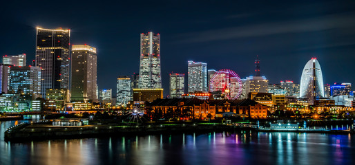 Plakat Night view of Yokohama ~ 横浜 みなとみらい 夜景 ~