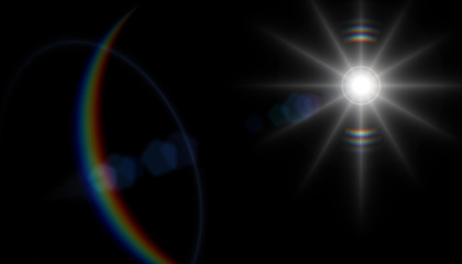 Overlay, flare light transition, effects sunlight, lens flare, light leaks. High-quality stock image of warm sun rays light effects, overlays or golden flare isolated on black background for design