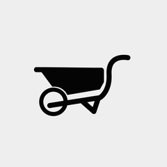 Fototapeta na wymiar wheelbarrow icon vector illustration and symbol for website and graphic design