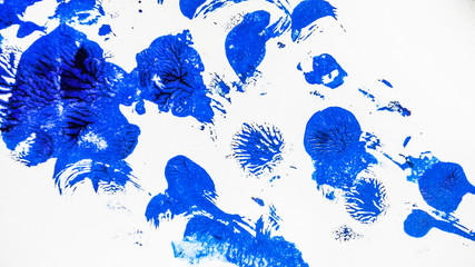 Watercolor seamless blue cyan texture acrylic spots stains on paper messy colorful bright painting...