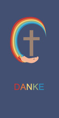 1. heilige Kommunion - Regenbogenset blau - Jesus segne dich Danke