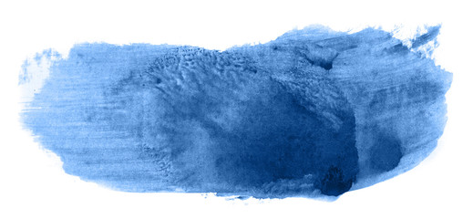 Abstract watercolor background hand-drawn on paper. Volumetric smoke elements. Blue color. For design, web, card, text, decoration, surfaces.